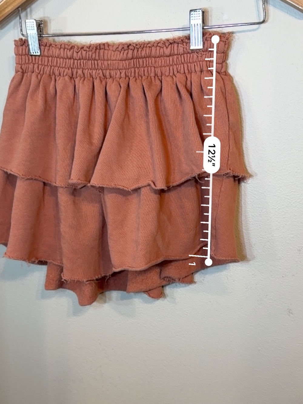 Aerie Tiered Ruffle Mini Skirt XS Dusty Rose 100% Cotton Boho Cottagecore - Picture 3 of 8